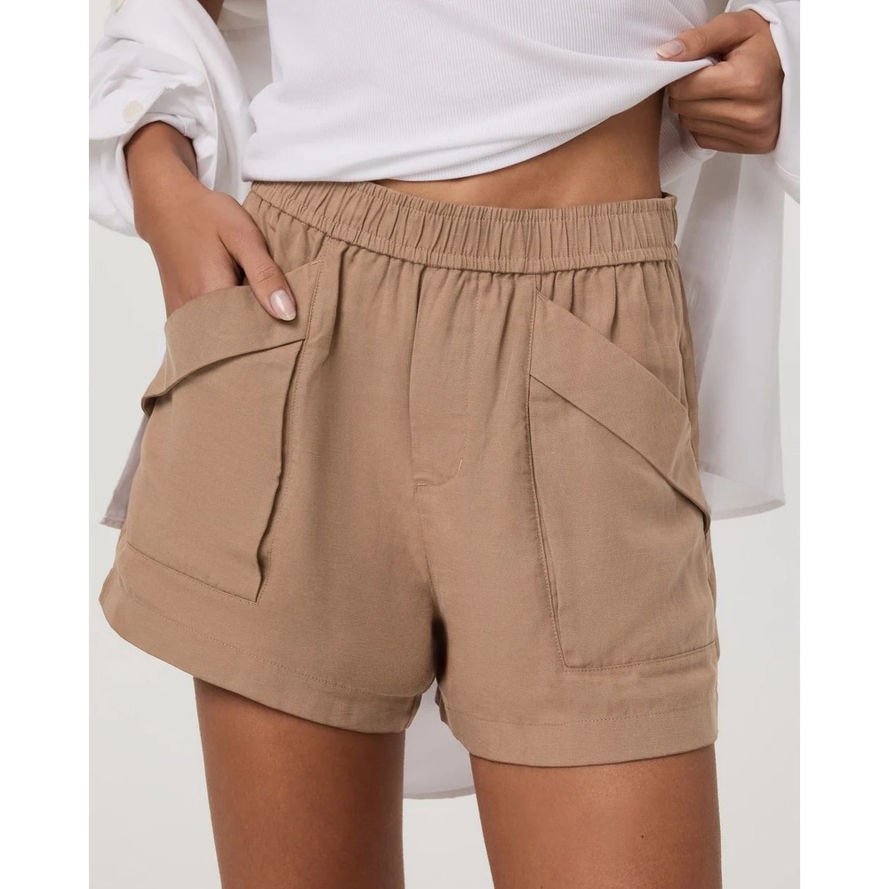 Vuori Trestles Twill Short Nutmeg Elastic Waist Granola Girl Casual Gorpcore